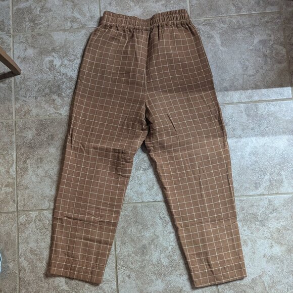 Madewell High Rise Brown Plaid Pant Size S - Picture 2 of 6